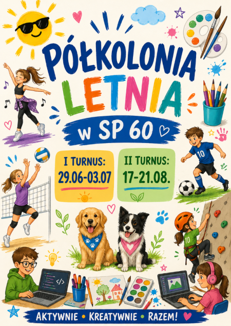 PÓŁKOLONIA LETNIA DLA UCZNIÓW KLAS 1-6