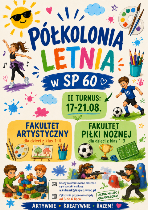 PÓŁKOLONIA LETNIA - 17-21.08 - dodatkowy nabór