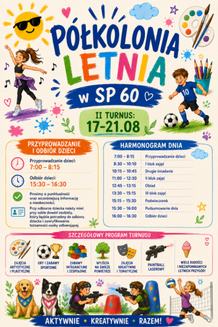 Plan dnia oraz szczegółowy program półkolonii